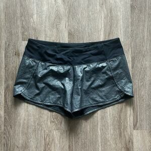 lululemon athletica Black and Silver Athletic Shorts